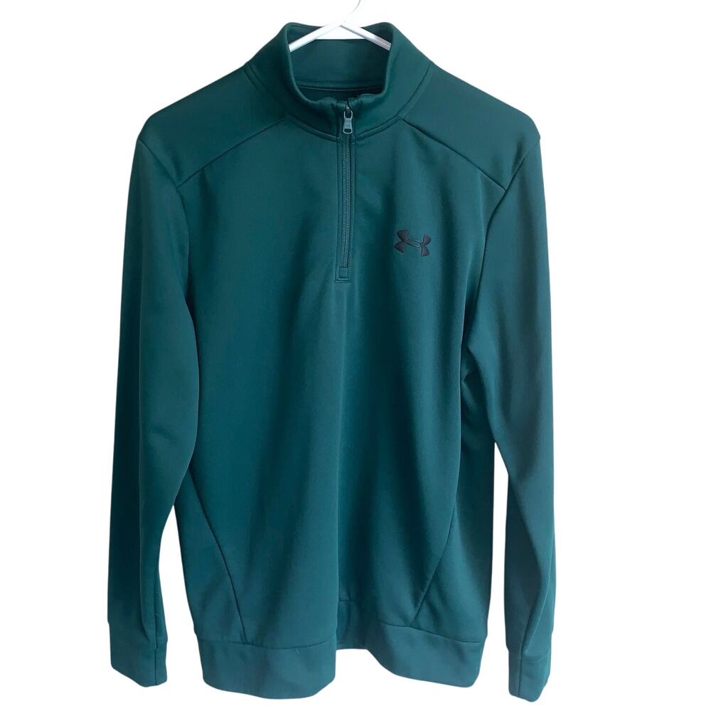 Under Armour Men's Armour Fleece Long-Sleeve 1/4 Quarter Zip Green Size Medium
